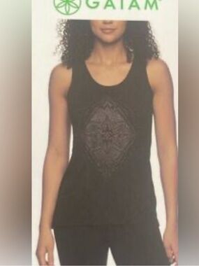 GAIAM graphic tank top - with detailed Back - new - Black